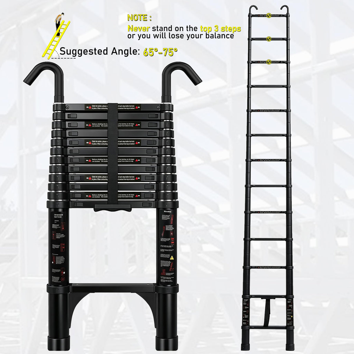 Telescoping Ladder 20FT with Stabilizer R1956