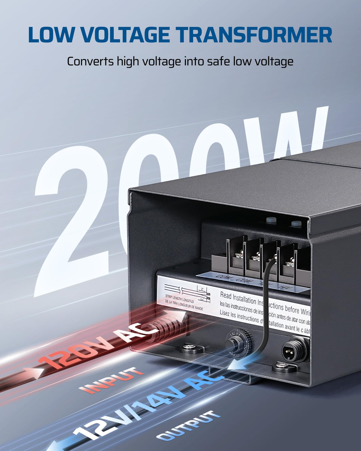 200W Low Voltage Landscape Lighting Transformer A48547
