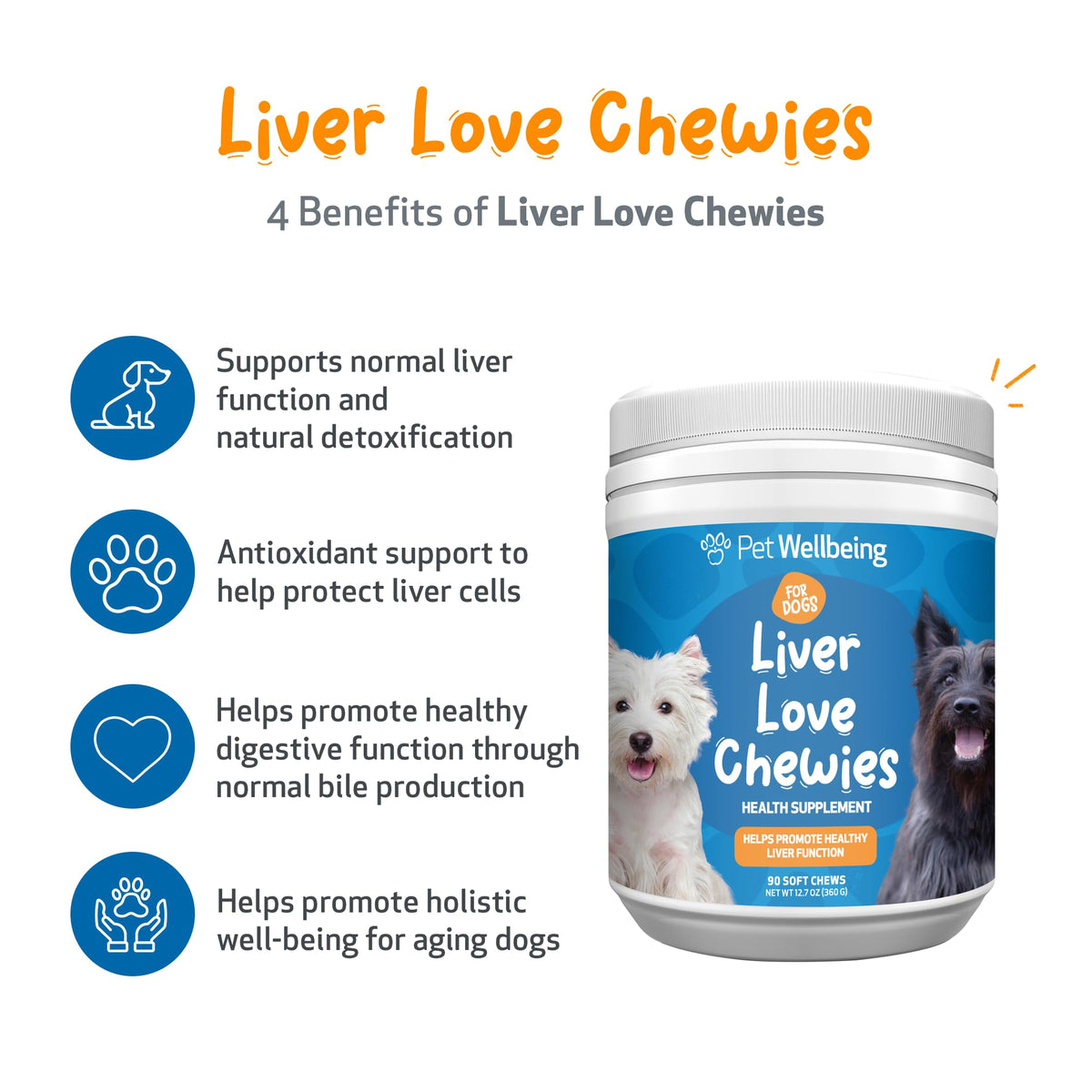 Liver Support Chewies for Dogs, 90 Ct F649