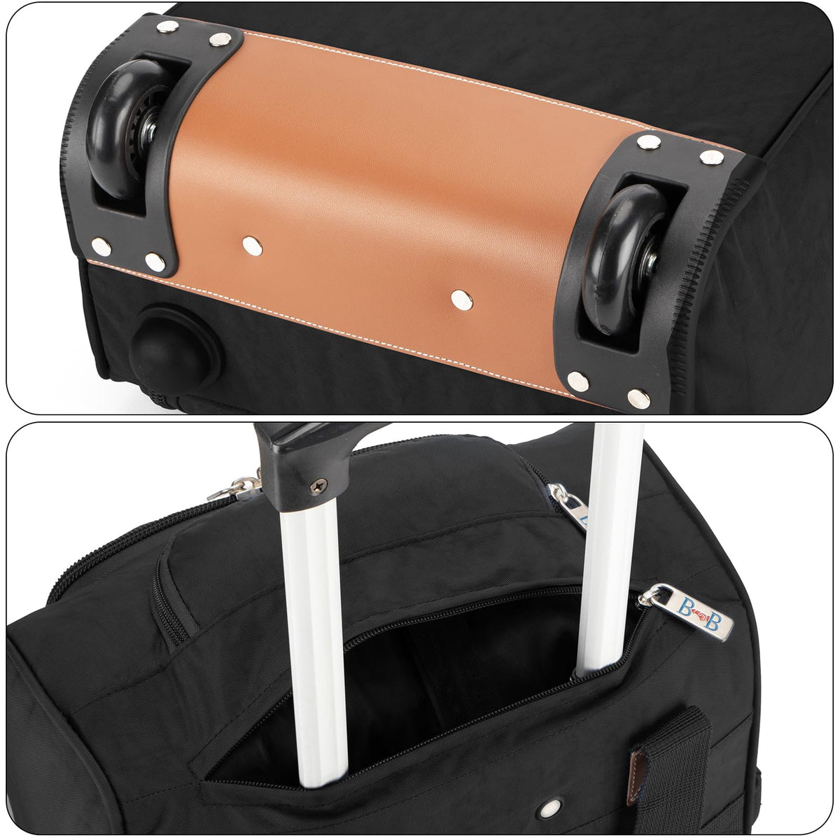 17x13x8 Inches Rolling Underseat Travel Bag Black U656086