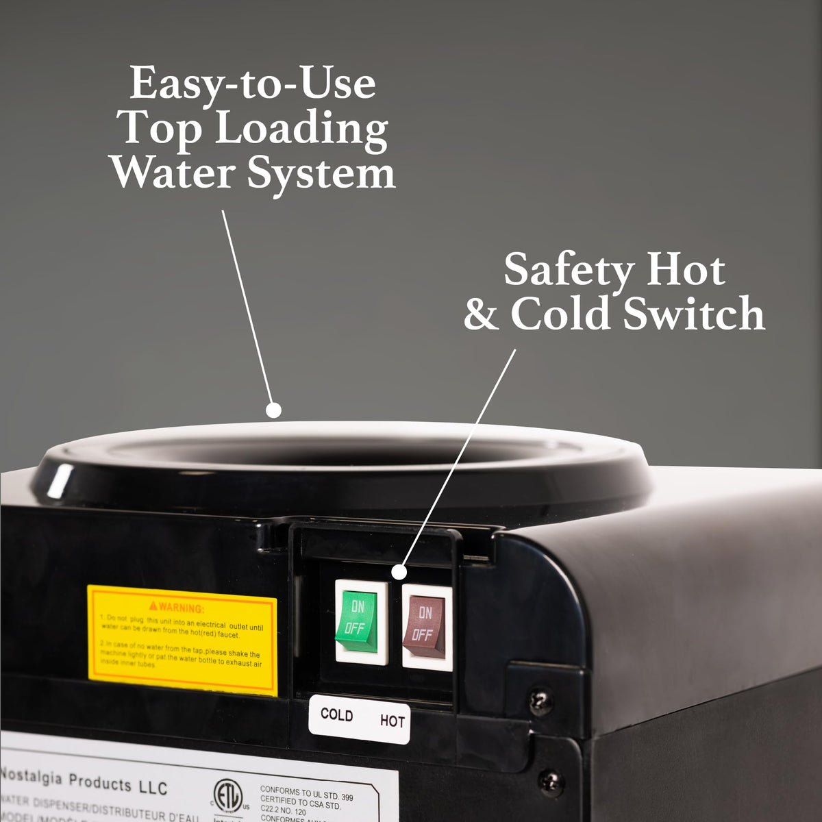 Top Loading Water Cooler with Hot Cold Settings P517622