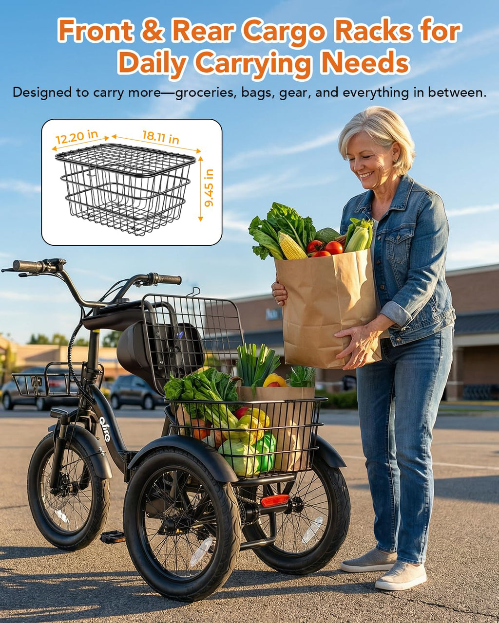1200W Folding 3 Wheel Electric Trike F841