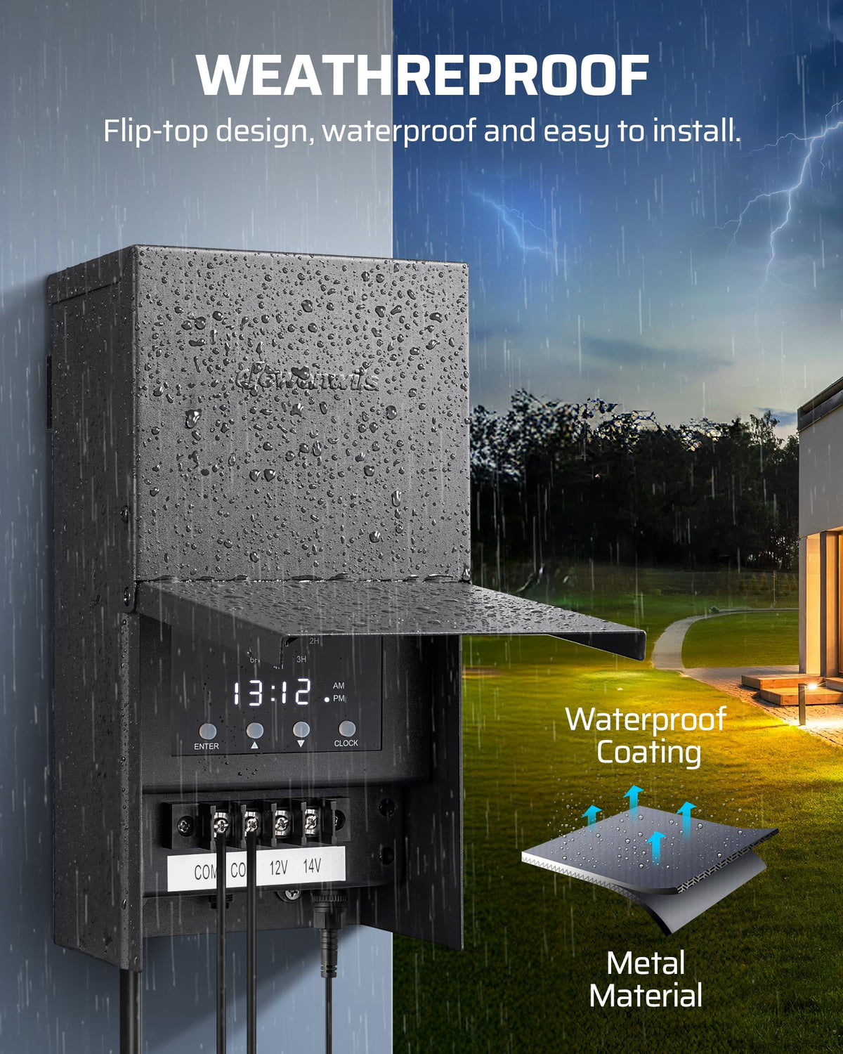 200W Low Voltage Landscape Lighting Transformer A48547