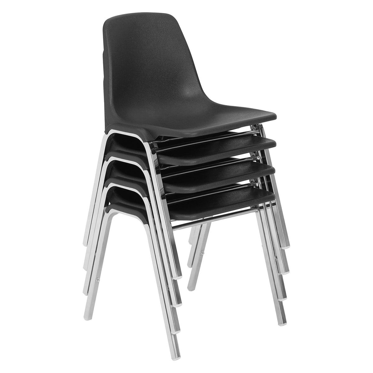 4 Pack Black Poly Shell Stacking Chair G48892