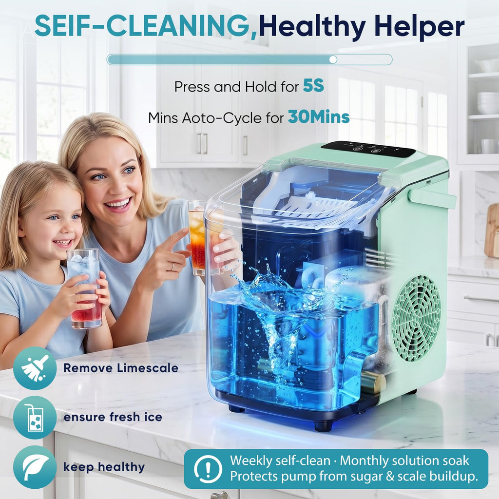 Countertop Ice Maker with Basket and Scoop, 26lbs Daily J99743