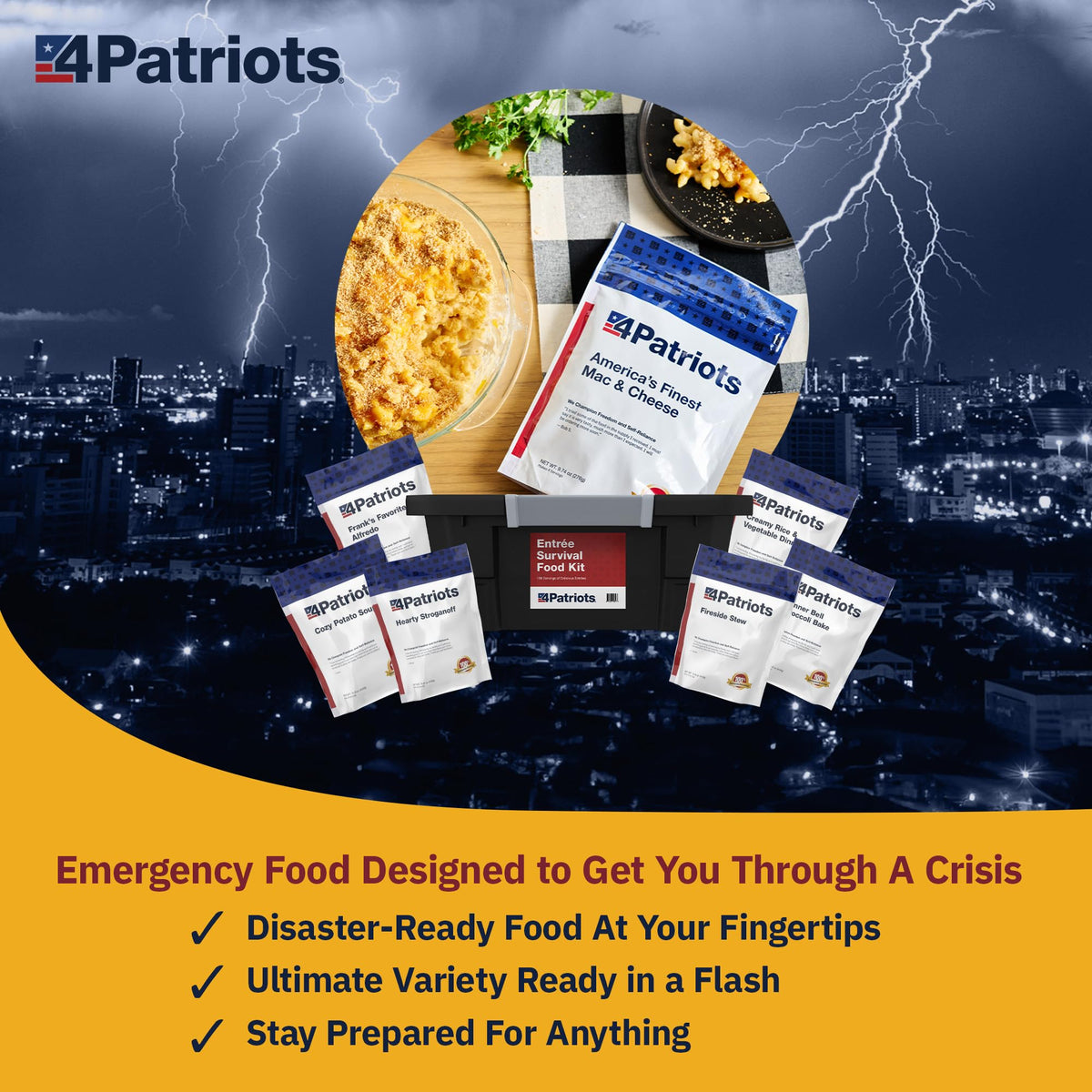 Emergency Entree Food Kit 128 Servings Freeze-Dried 25 Year Shelf Life M587