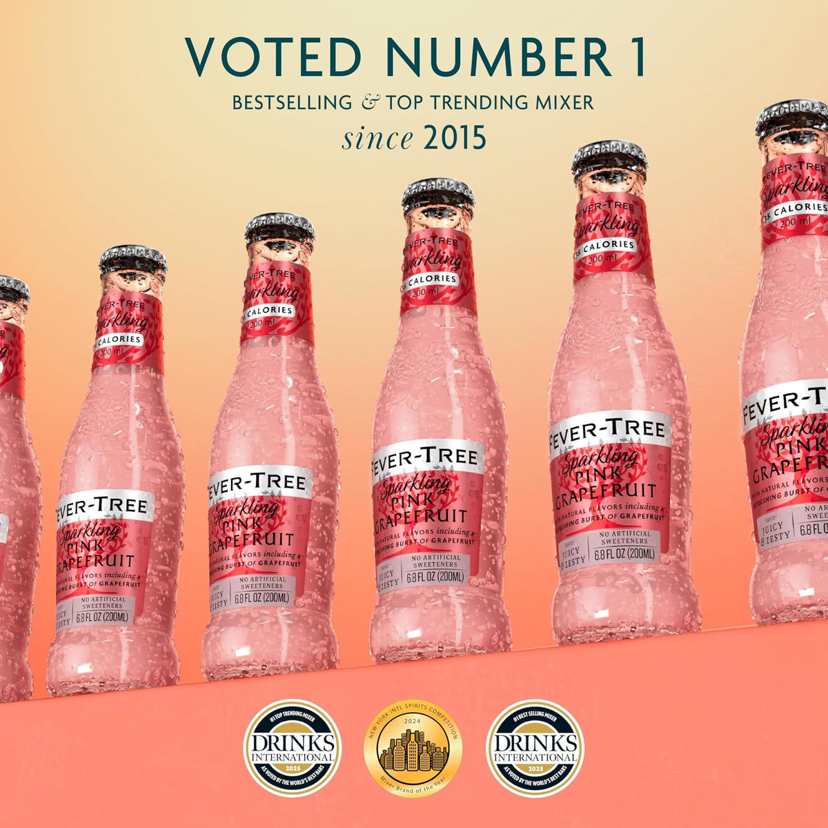 Sparkling Pink Grapefruit Soda Mixer, 24 Pack, 6.8 Fl Oz Bottles H973645