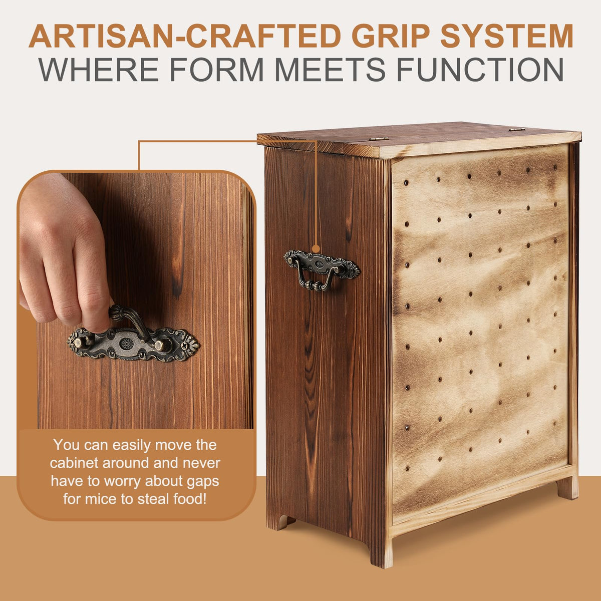 Potato and Onion Storage Bin Wooden Storage Box D46256