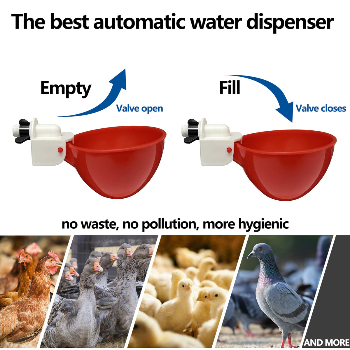 16 Pack Poultry Waterer Cups with Mounting Hole Opener D137