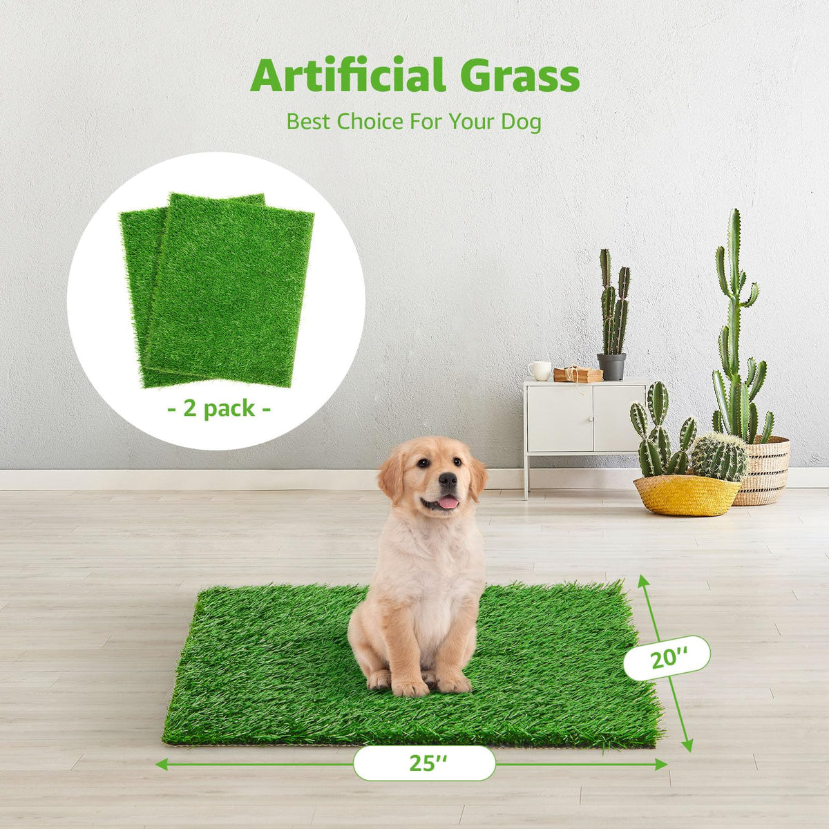 Artificial Grass Pee Pads 20"x 25" 2 Pack K7072
