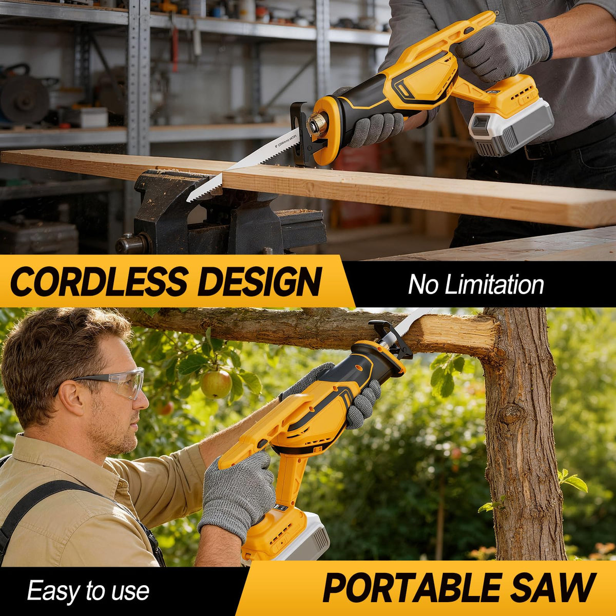 Cordless Brushless Reciprocating Saw with 8 Blades J93646