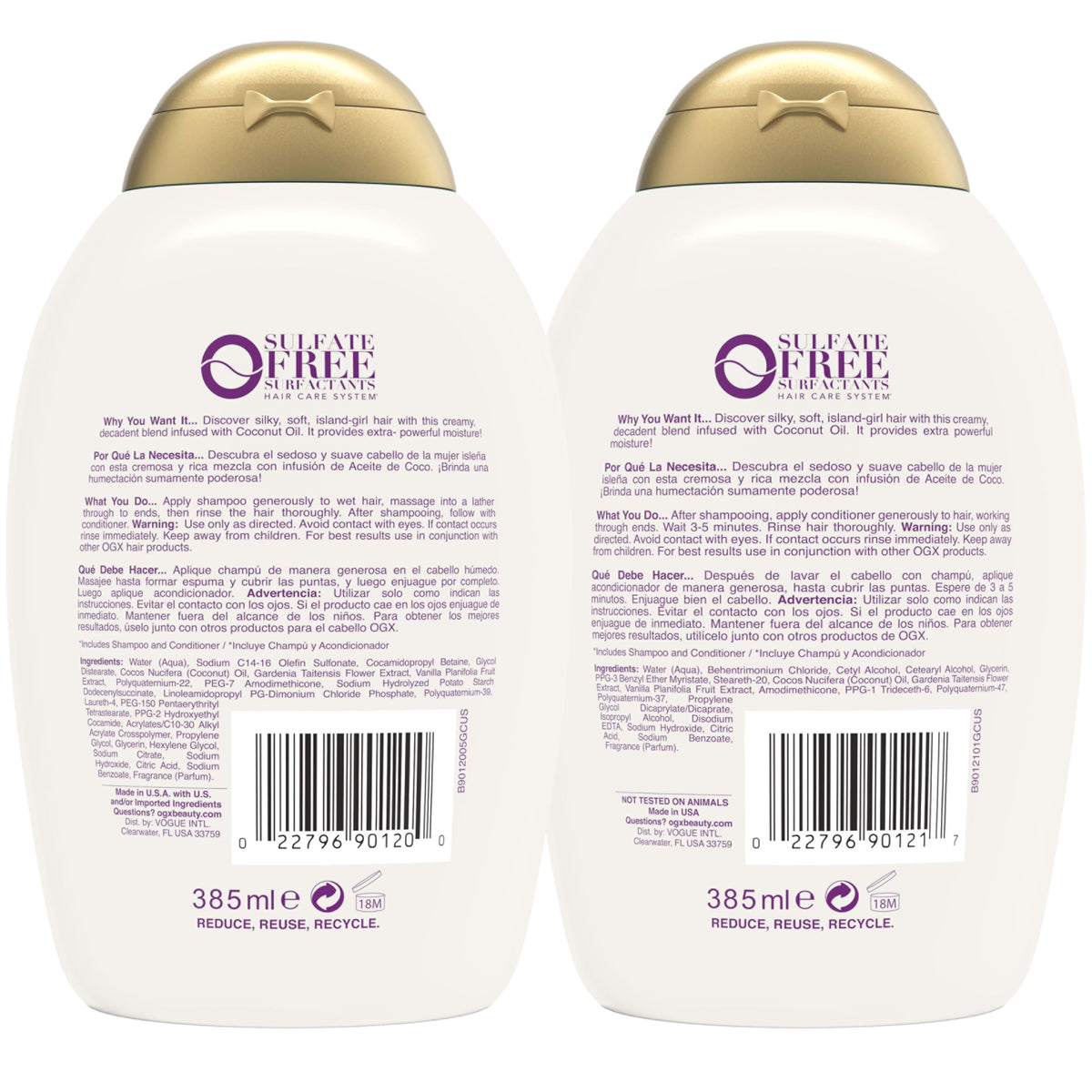 Coconut Oil Shampoo & Conditioner Set S2671