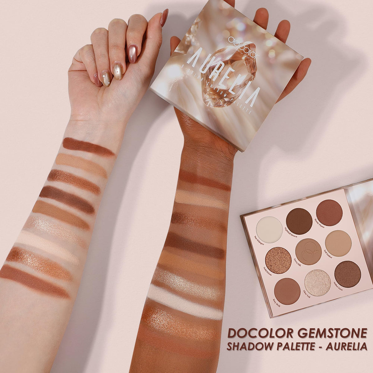 9 Colors Brown & Copper Eyeshadow Palette with Matte & Shimmer Finishes O1888