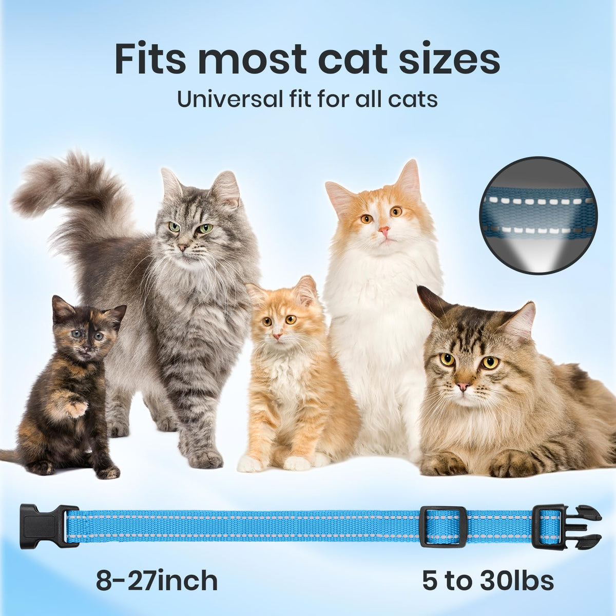 Lightweight Cat Training Collar with Remote, 4 Modes, IP67 Waterproof, Rechargeable U7328