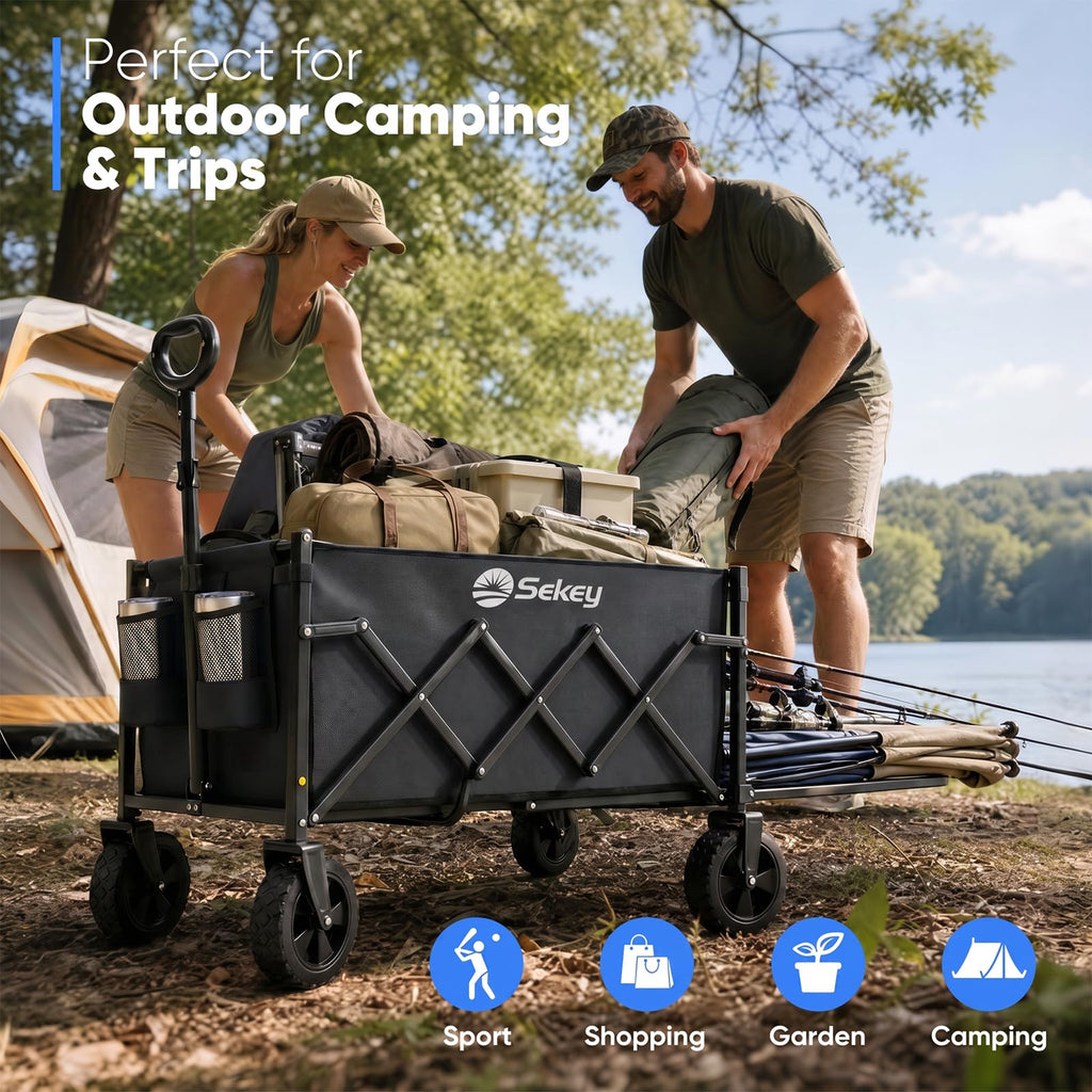Collapsible Wagon with Tailgate, 300 lb Capacity Q734078