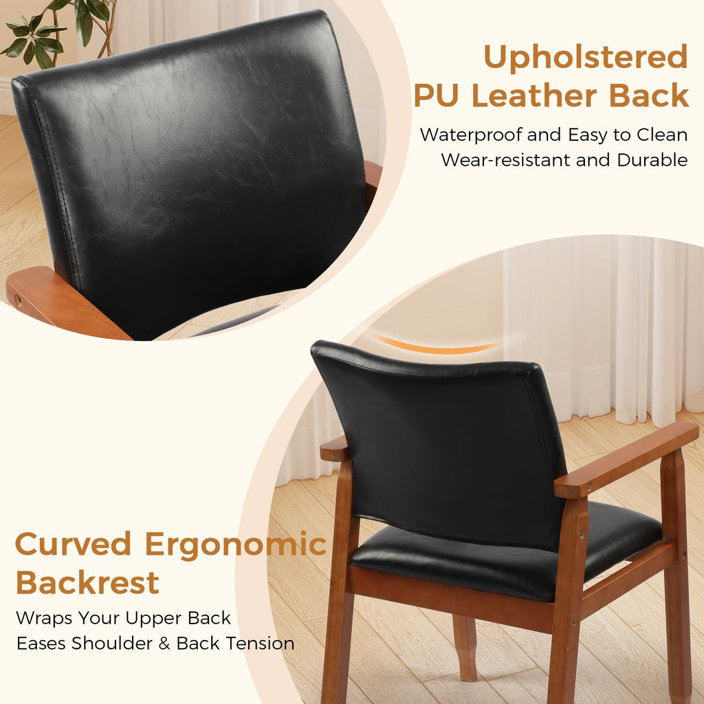 Black PU Leather Dining Chairs Set of 4 M59455