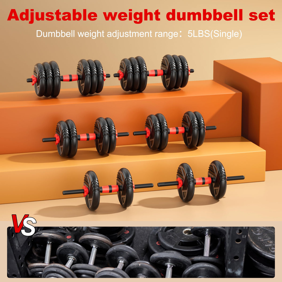 Adjustable Dumbbell Set 5 in 1 H3374
