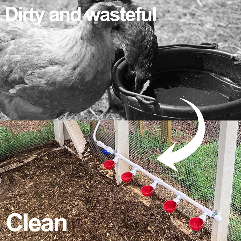 16 Pack Poultry Waterer Cups with Mounting Hole Opener D137