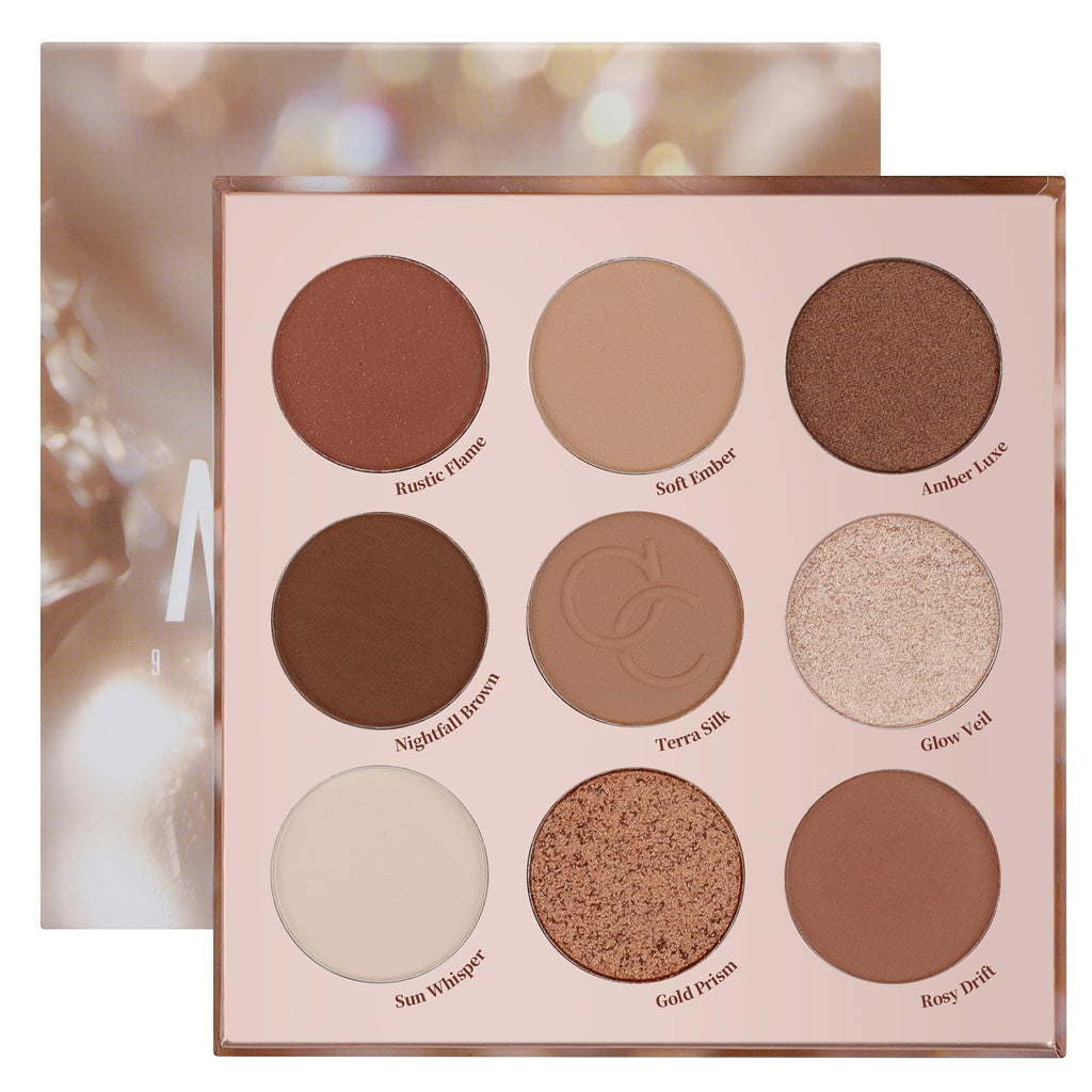 9 Colors Brown & Copper Eyeshadow Palette with Matte & Shimmer Finishes O1888