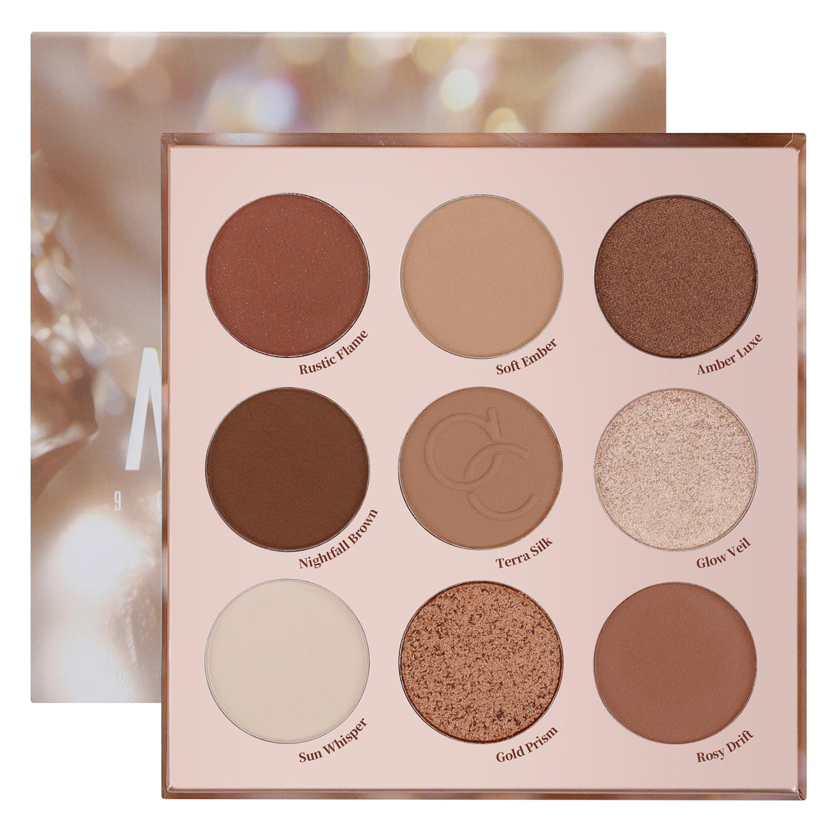 9 Colors Brown & Copper Eyeshadow Palette with Matte & Shimmer Finishes O1888