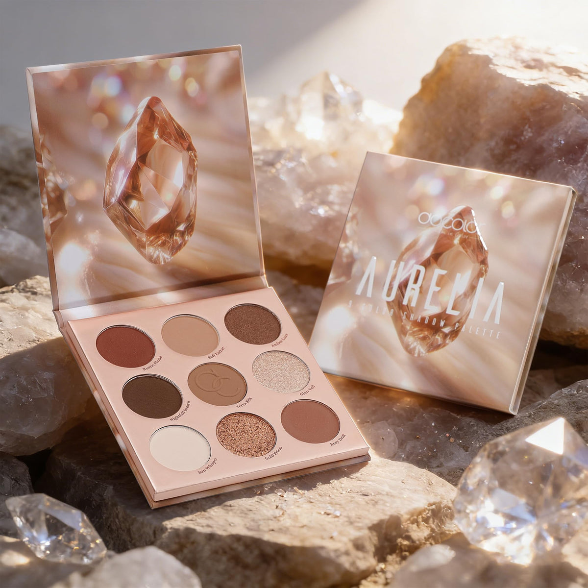 9 Colors Brown & Copper Eyeshadow Palette with Matte & Shimmer Finishes O1888