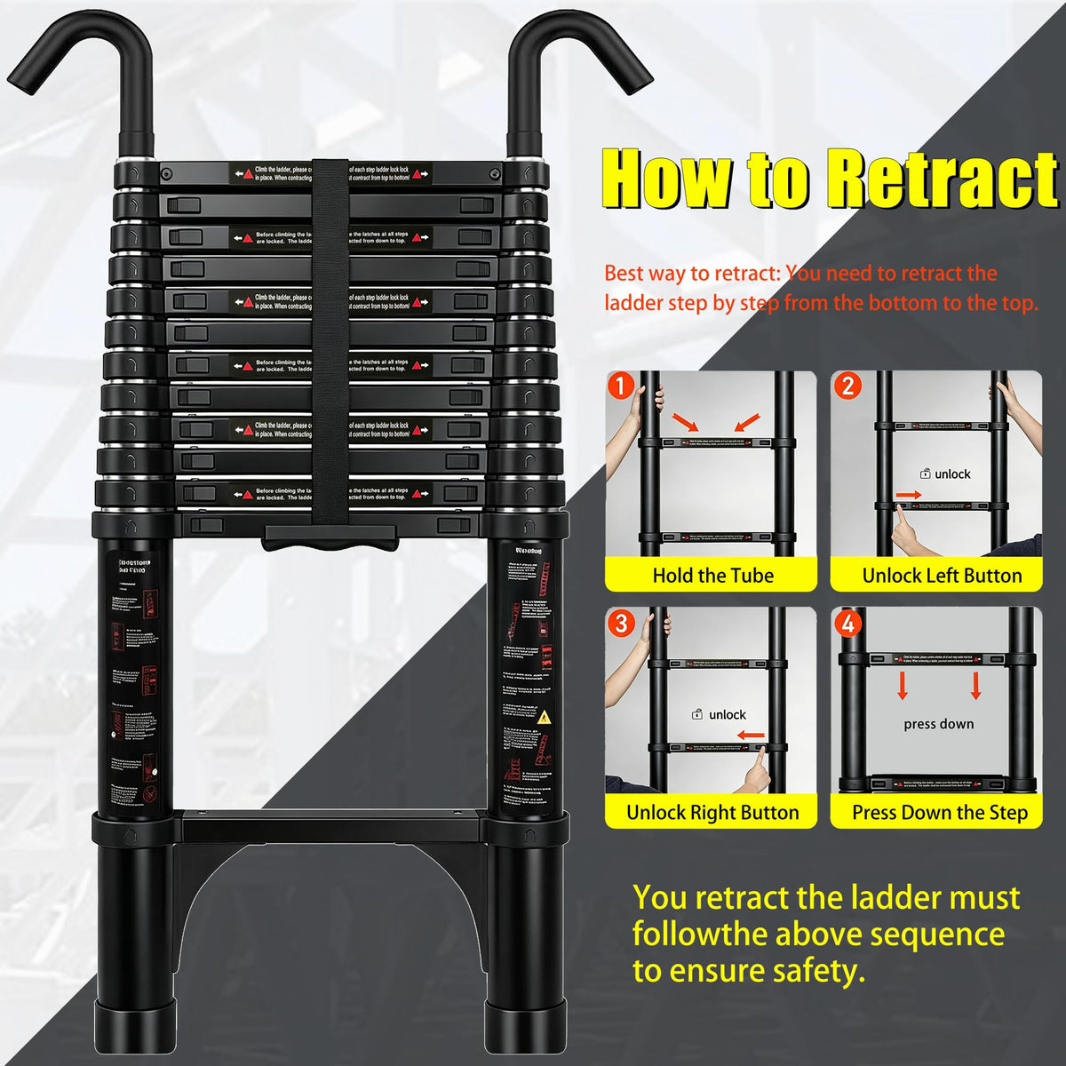 Telescoping Ladder 20FT with Stabilizer R1956