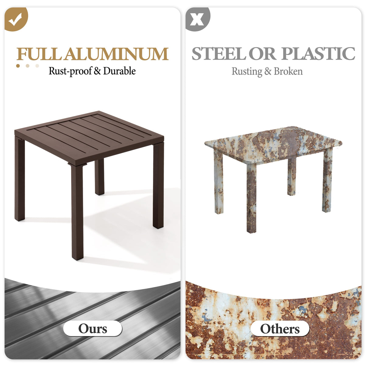 Aluminum Outdoor Side Table Set of 2 R415209