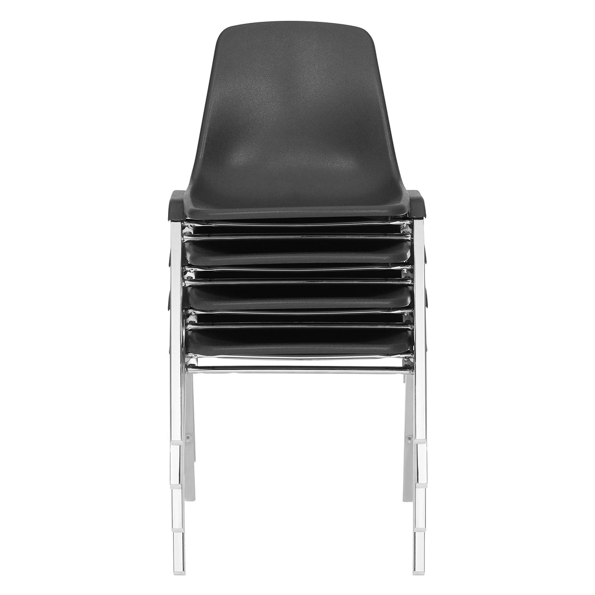 4 Pack Black Poly Shell Stacking Chair G48892