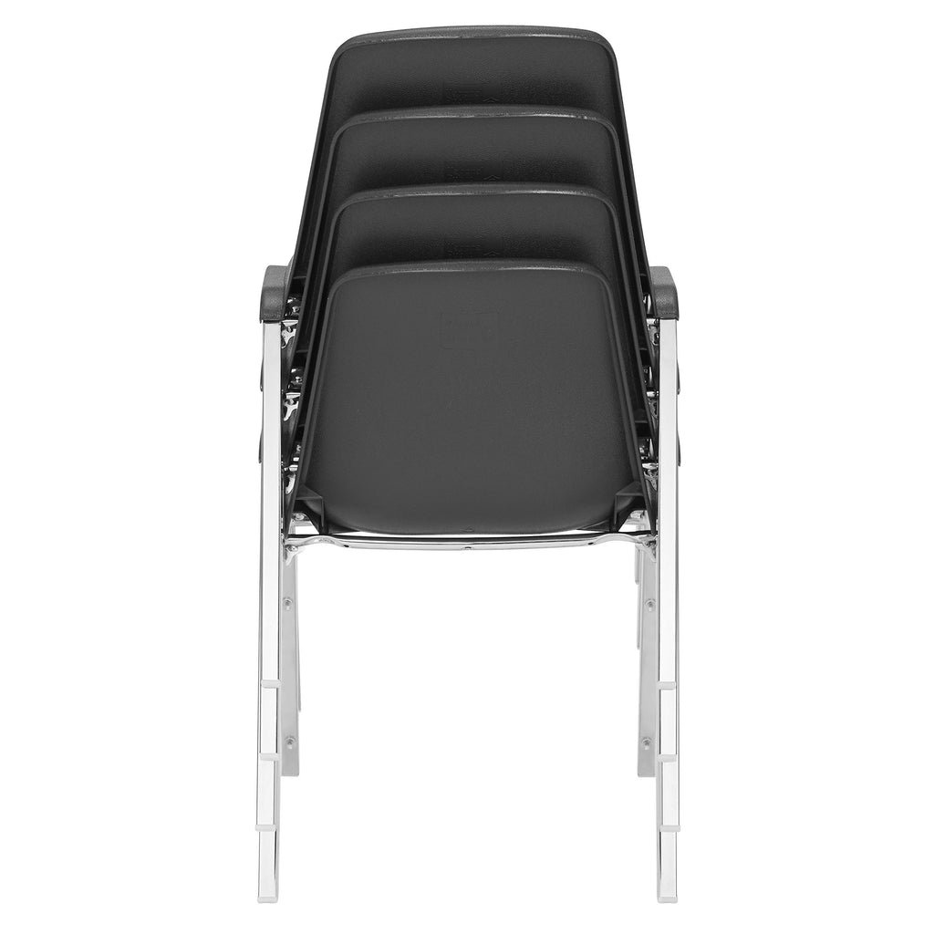 4 Pack Black Poly Shell Stacking Chair G48892