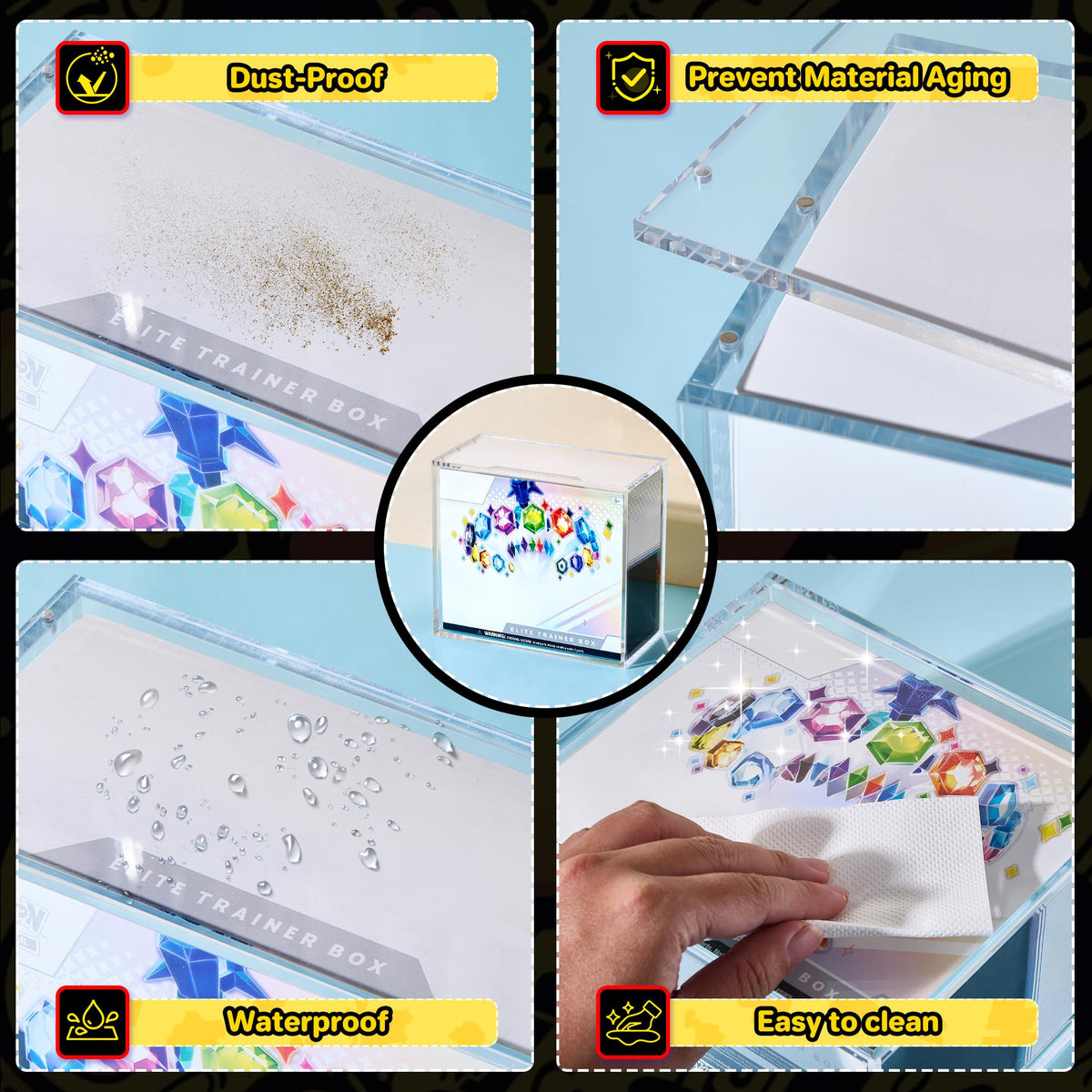 2 PCS 5mm Clear Acrylic Display Case C122766