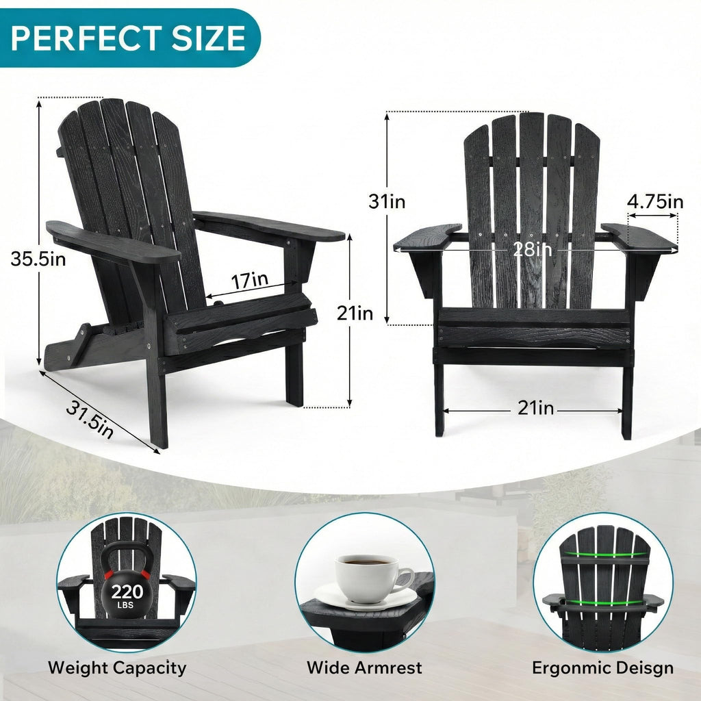 Folding Solid Cedar Wood Adirondack Chair Y686510