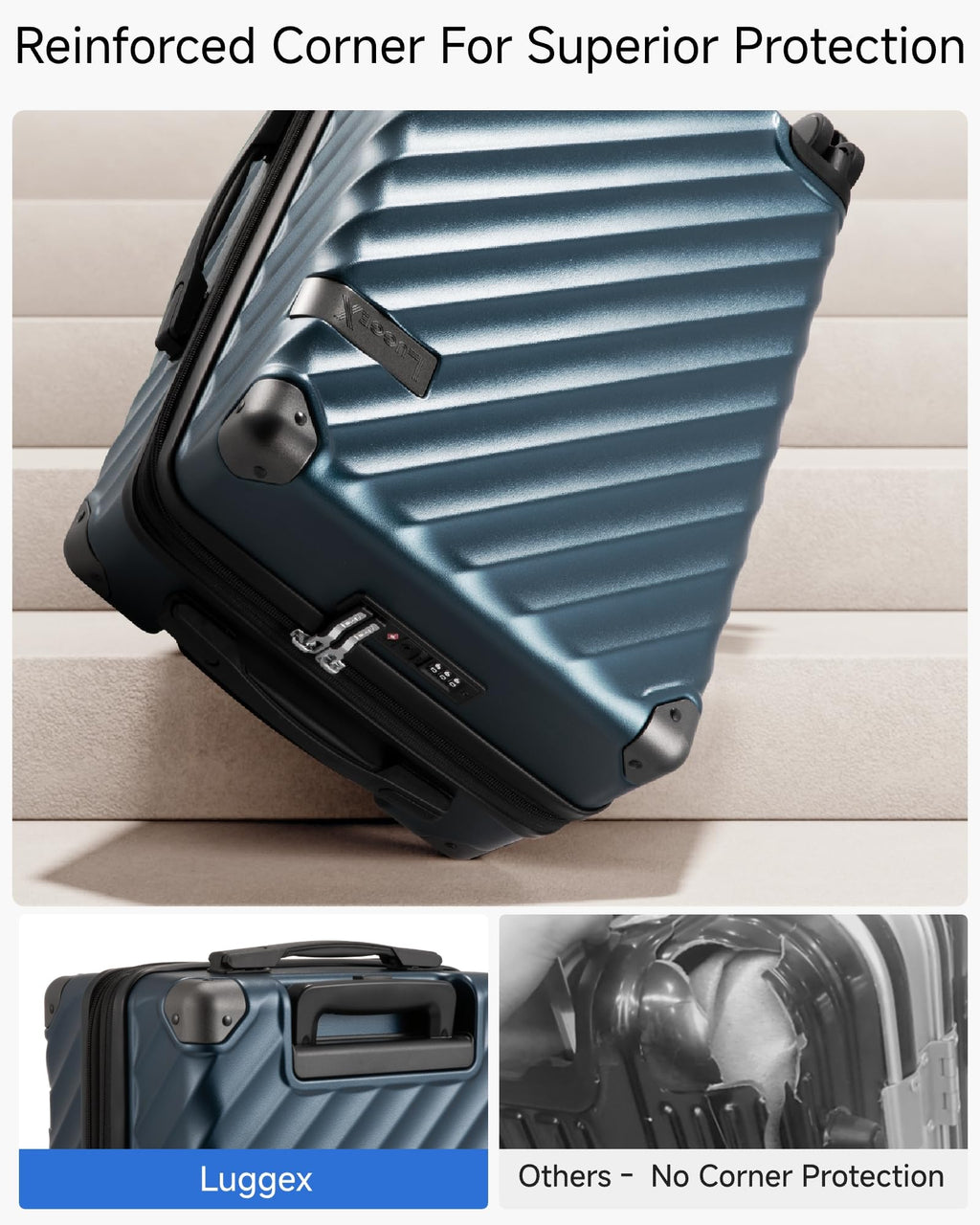 20 Inch Carry On Luggage 22x14x9 Charcoal Metallic D345275