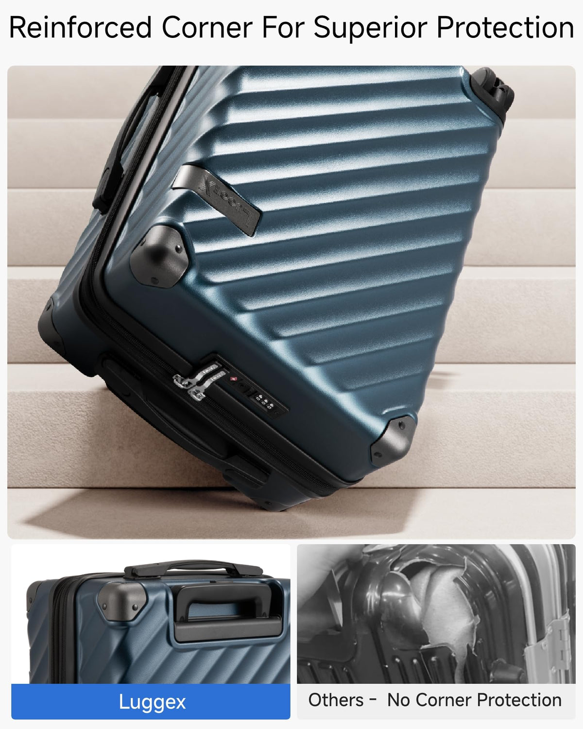 20 Inch Carry On Luggage 22x14x9 Charcoal Metallic D345275