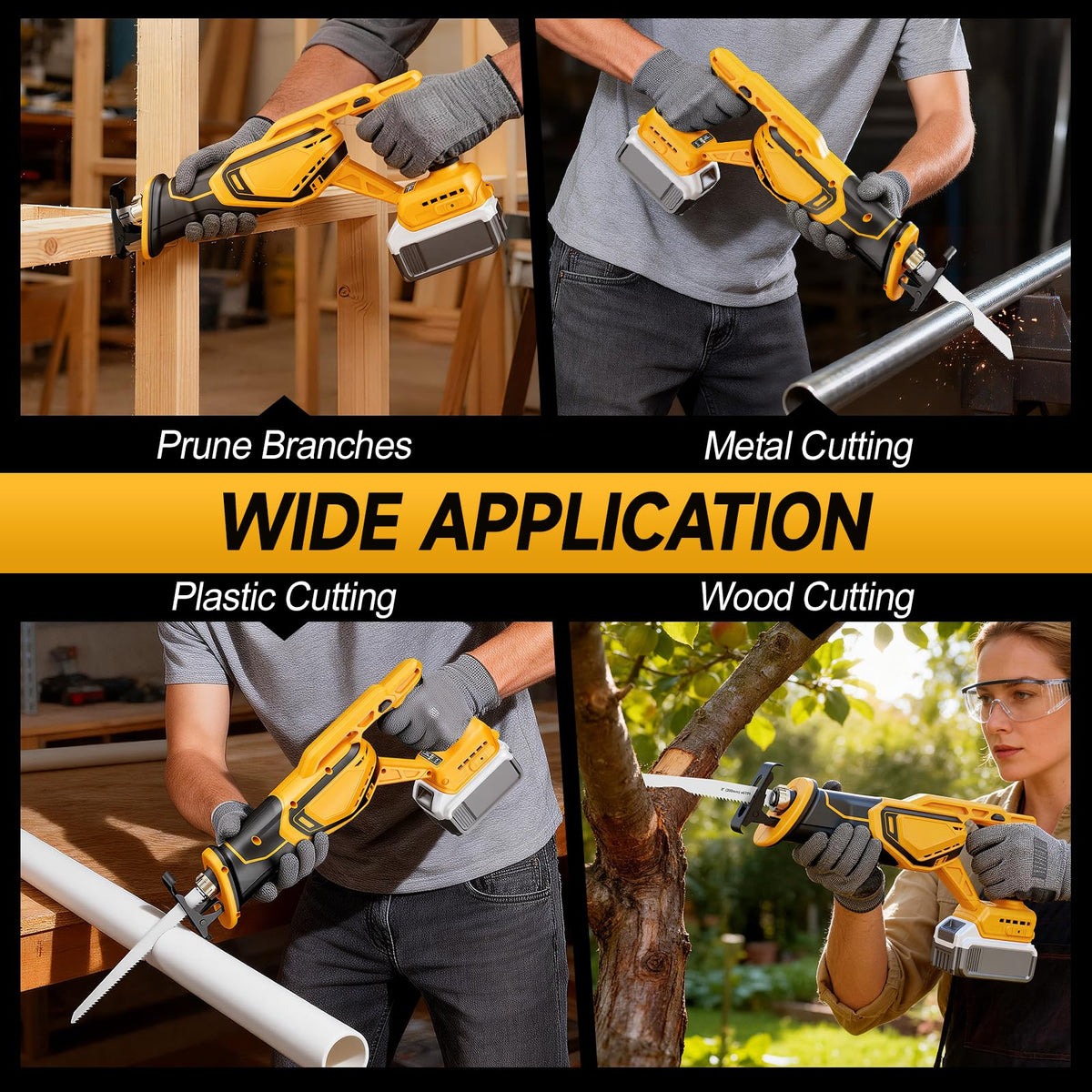 Cordless Brushless Reciprocating Saw with 8 Blades J93646