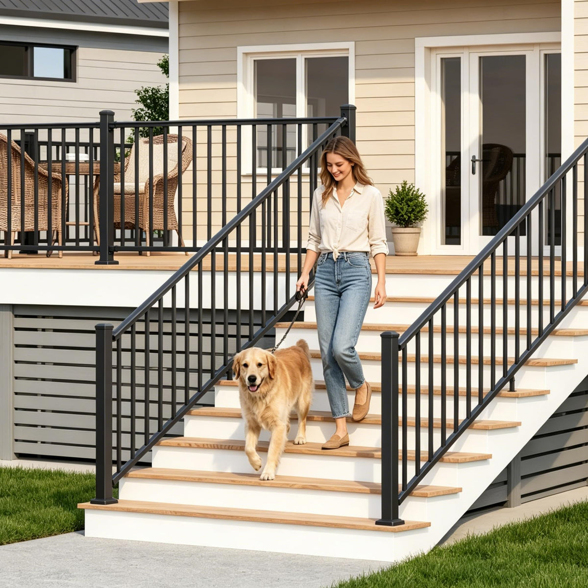 Black Aluminum Deck Railing Kit A17462