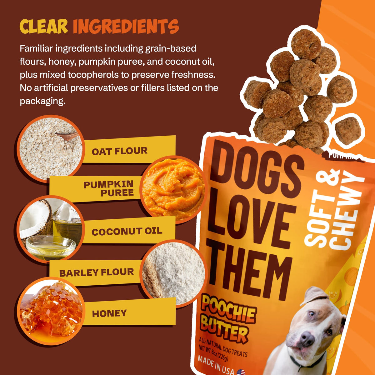 Soft & Chewy Pumpkin Dog Treats 8oz 2 Pack N433