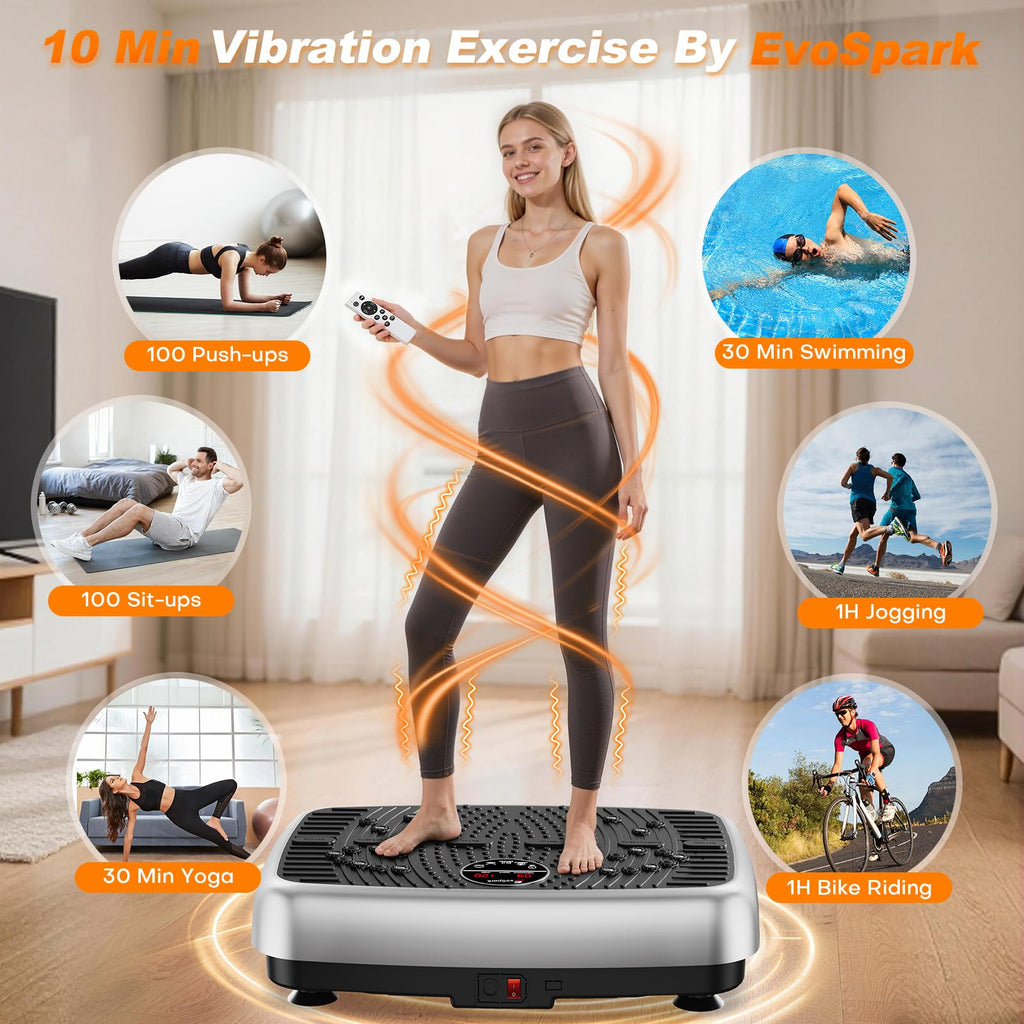 Vibration Plate Exercise Machine with Resistance Bands V75039