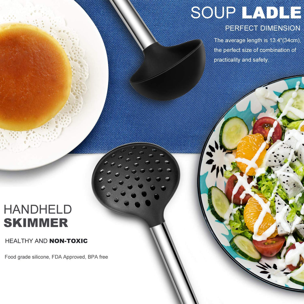 Silicone and Stainless Steel Kitchen Utensil Set O265471