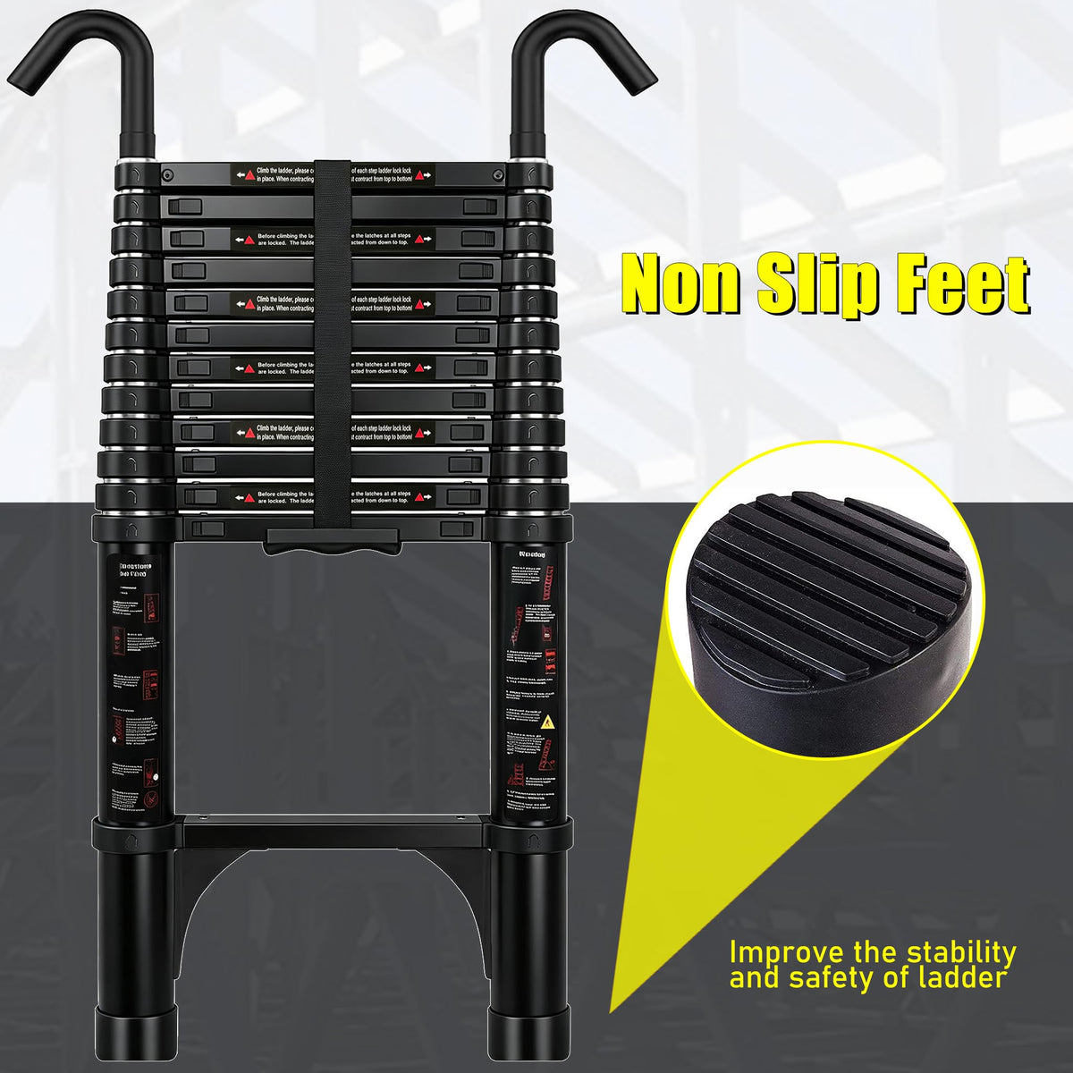 Telescoping Ladder 20FT with Stabilizer R1956