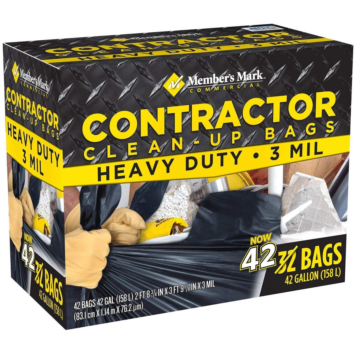 2 Pack 42 gal Trash Bags O6674