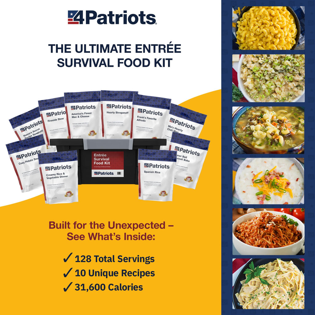 Emergency Entree Food Kit 128 Servings Freeze-Dried 25 Year Shelf Life M587