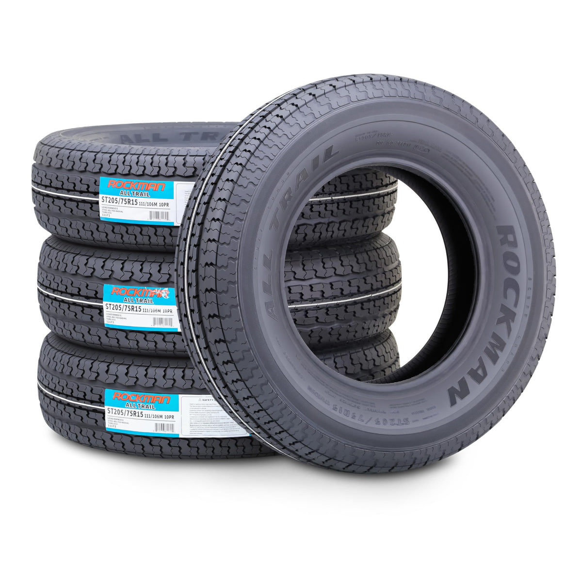 Heavy Duty Trailer Tire ST205/75R15 10-Ply Set4 A3905