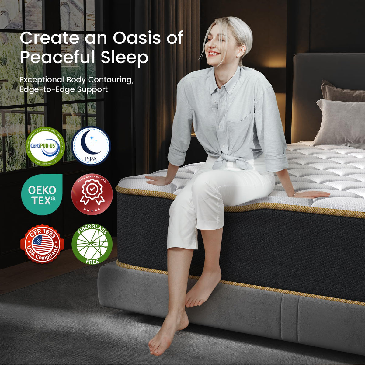 Full Size 8 Inch Gel Memory Foam Hybrid Mattress I77768