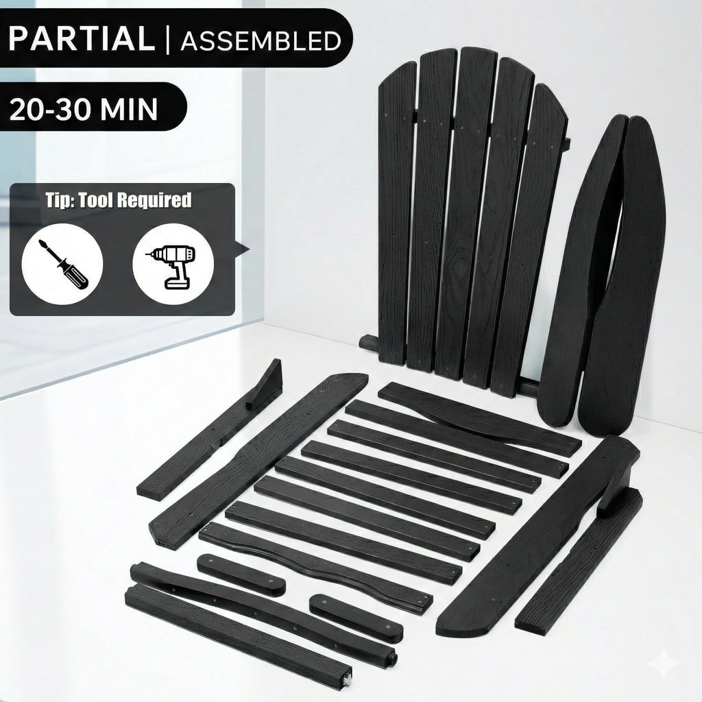 Folding Solid Cedar Wood Adirondack Chair Y686510