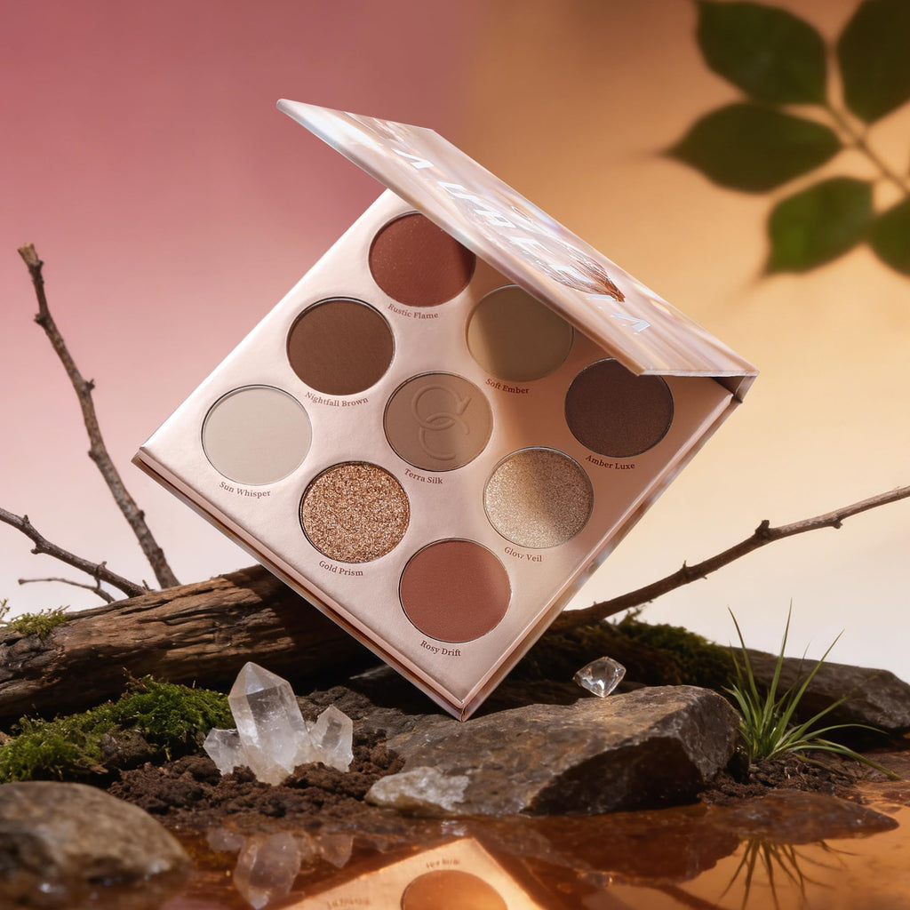 9 Colors Brown & Copper Eyeshadow Palette with Matte & Shimmer Finishes O1888