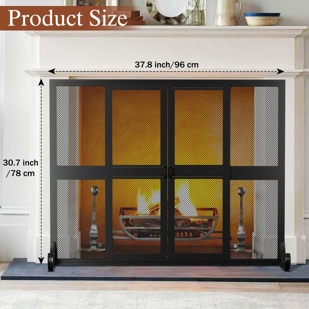 Fireplace Screen with Sliding Doors D542356