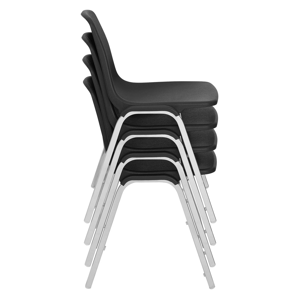 4 Pack Black Poly Shell Stacking Chair G48892