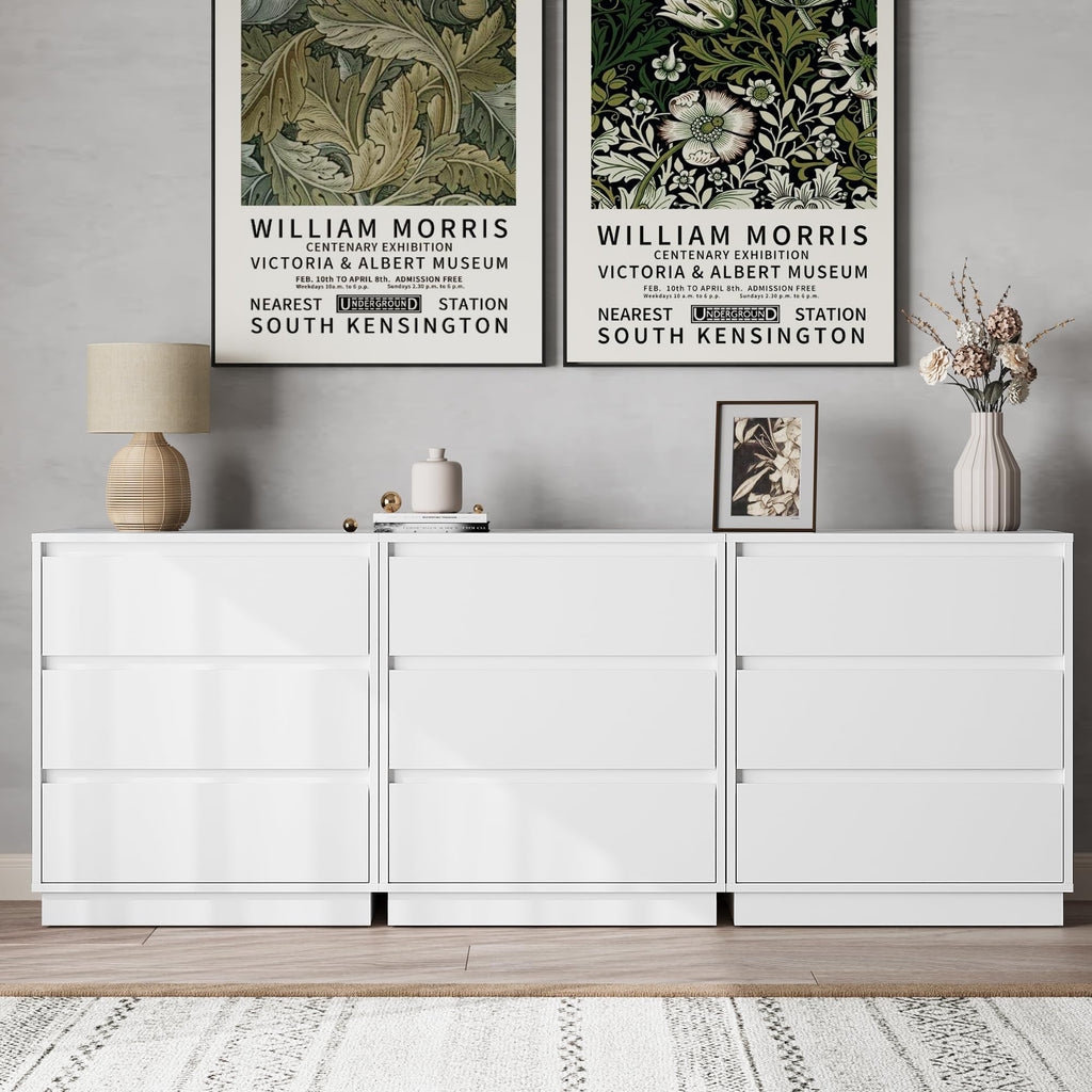 White 3 Drawer Nightstand I97080