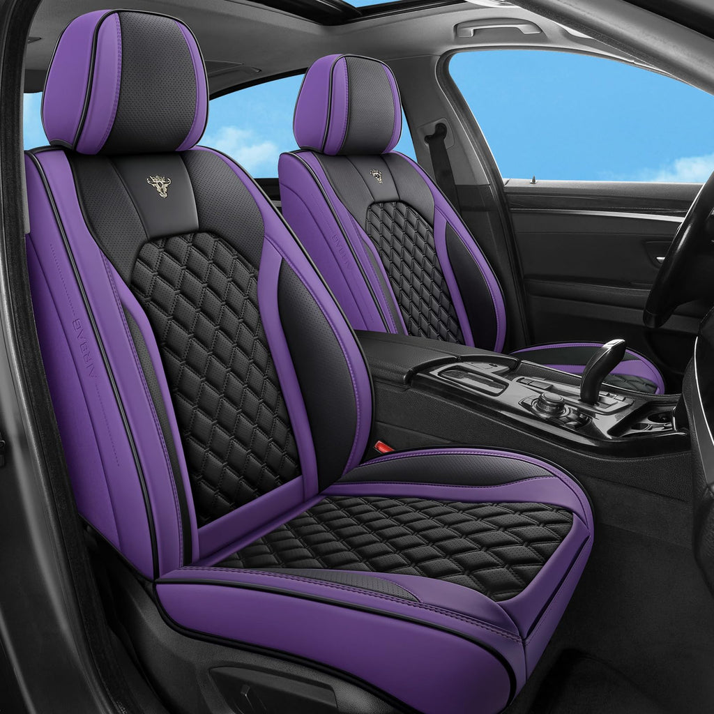 Purple Black Leather Car Seat Covers Full Set K891473
