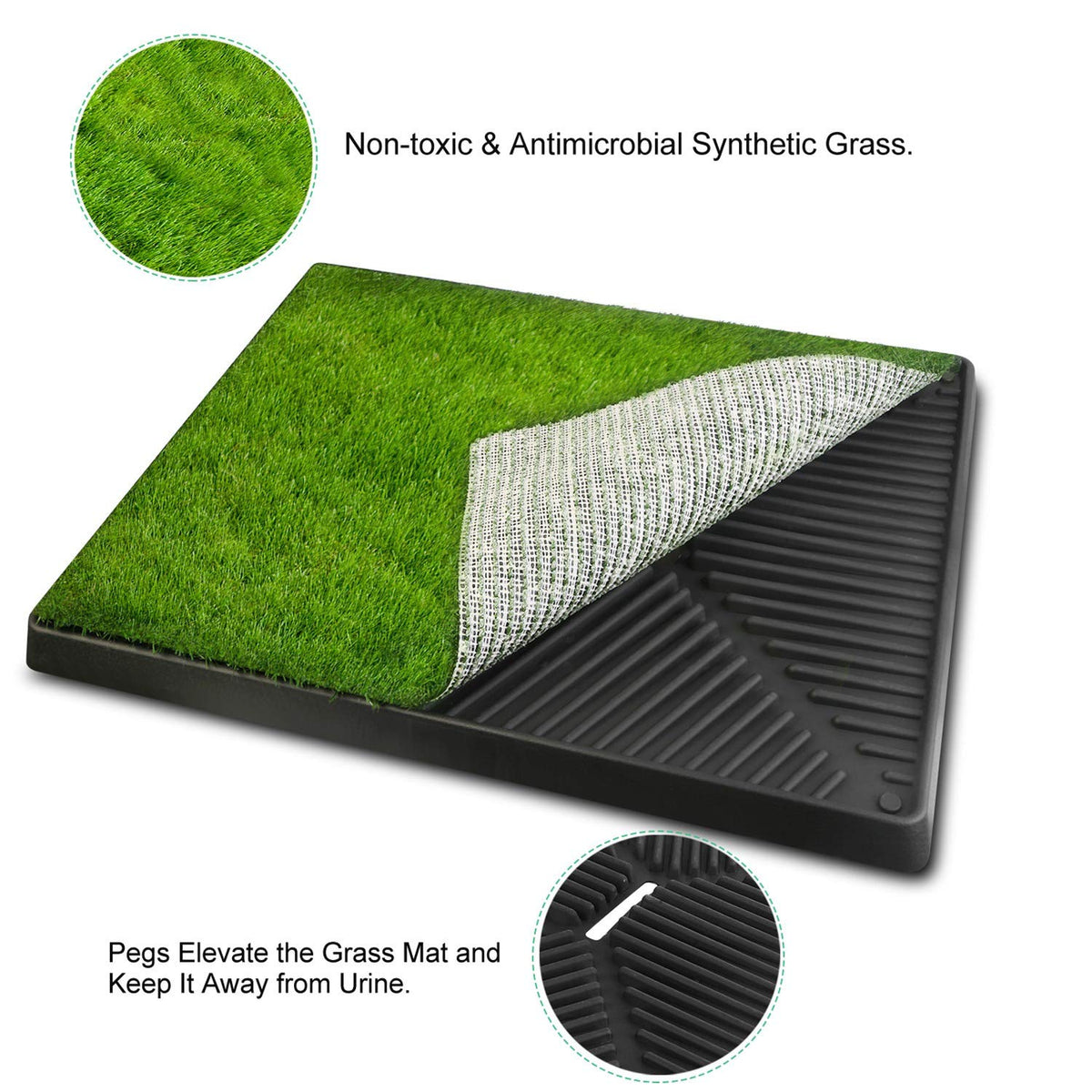 Indoor Dog Potty Grass Pad with Tray Q976542